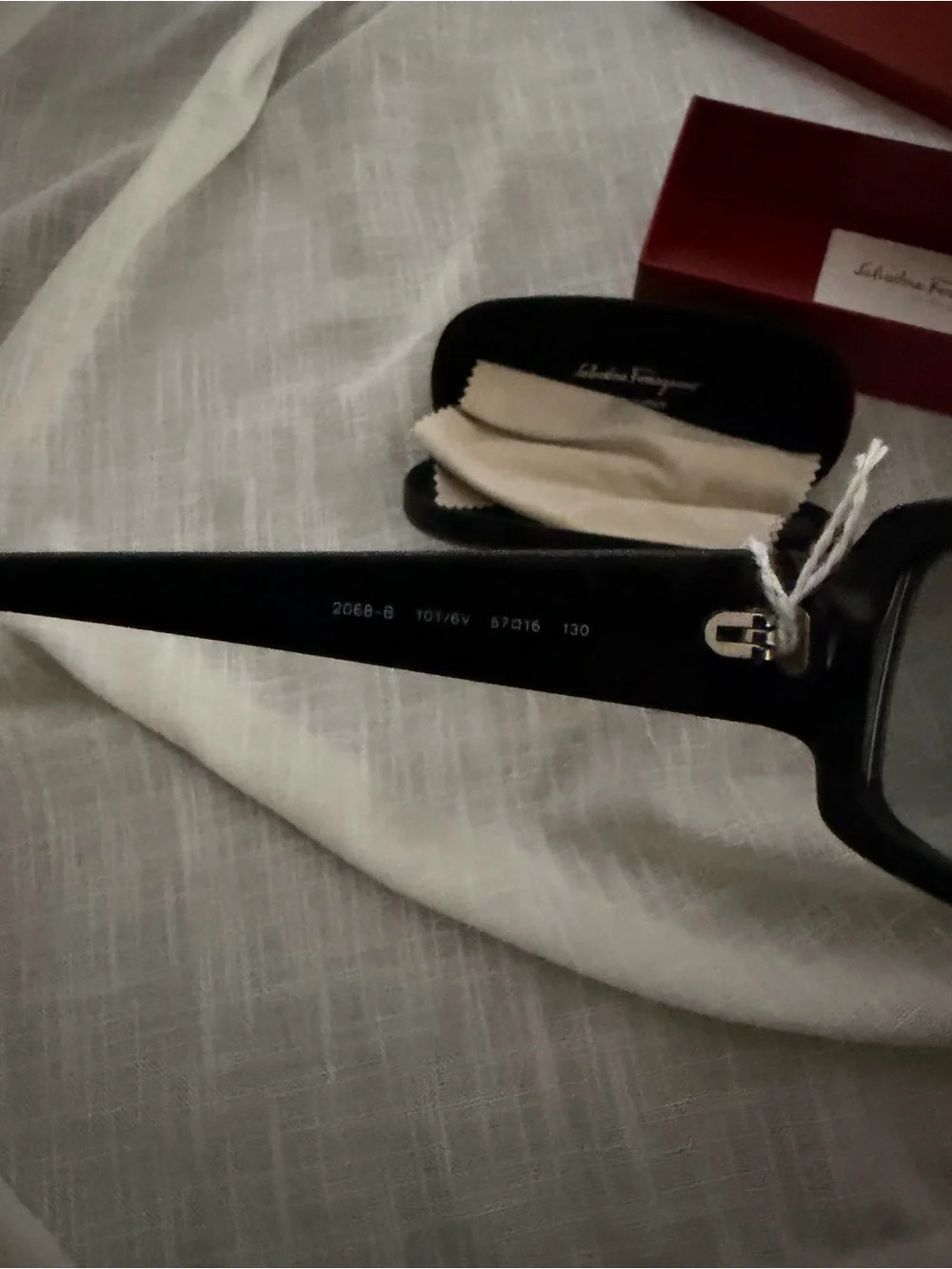 Salvatore Ferragamo Black Rectangular Sunglasses w/ Original Case